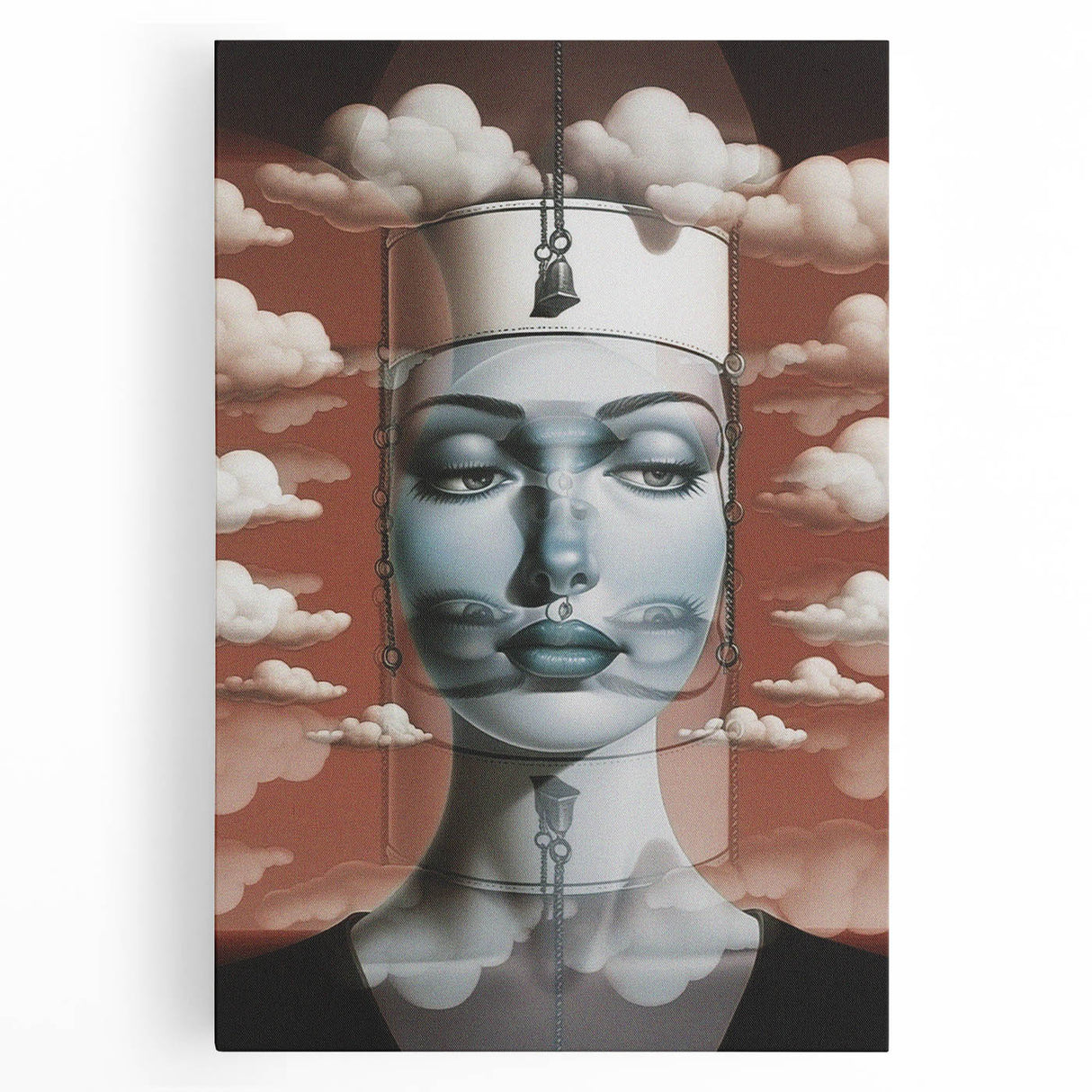 Electric Wall Art – Surreal Portrait with Clouds Electric Art Print