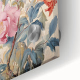 Electric Wall Art – Soft Pink Floral Bouquet with Blue Leaves Electric Print