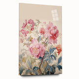 Electric Wall Art – Soft Pink Floral Bouquet with Blue Leaves Electric Print