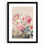 Electric Wall Art – Soft Pink Floral Bouquet with Blue Leaves Electric Print