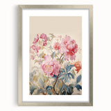 Electric Wall Art – Soft Pink Floral Bouquet with Blue Leaves Electric Print