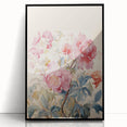 Electric Wall Art – Soft Pink Floral Bouquet with Blue Leaves Electric Print