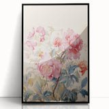 Electric Wall Art – Soft Pink Floral Bouquet with Blue Leaves Electric Print