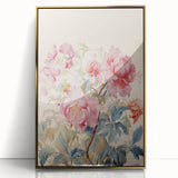 Electric Wall Art – Soft Pink Floral Bouquet with Blue Leaves Electric Print