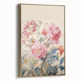 Electric Wall Art – Soft Pink Floral Bouquet with Blue Leaves Electric Print
