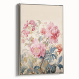 Electric Wall Art – Soft Pink Floral Bouquet with Blue Leaves Electric Print