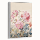 Electric Wall Art – Soft Pink Floral Bouquet with Blue Leaves Electric Print