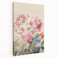 Electric Wall Art – Soft Pink Floral Bouquet with Blue Leaves Electric Print