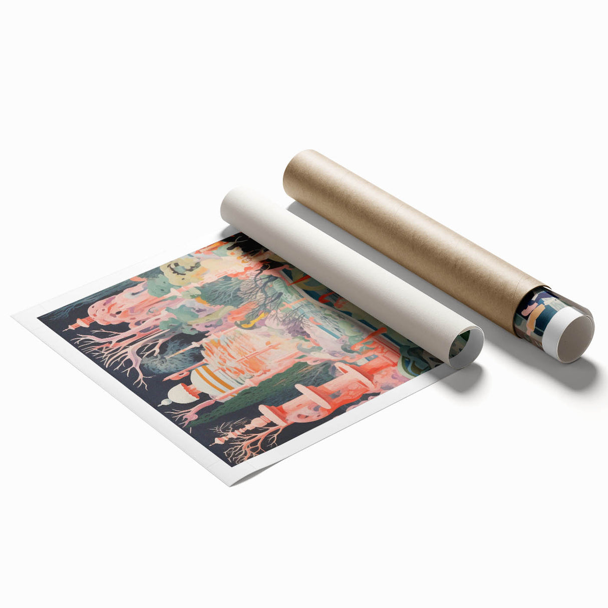 Electric Wall Art – Surreal Fantasy Landscape with Figures Electric Print
