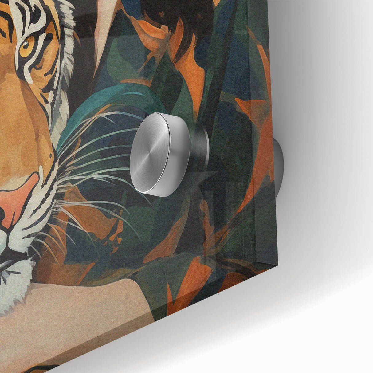Electric Wall Art: Bold Woman and Tiger - Modern Electric Decor
