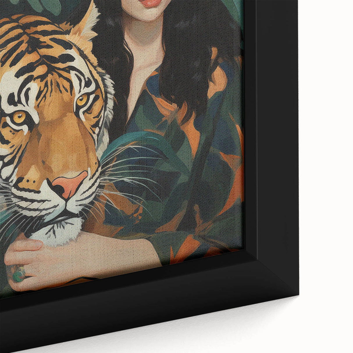 Electric Wall Art: Bold Woman and Tiger - Modern Electric Decor