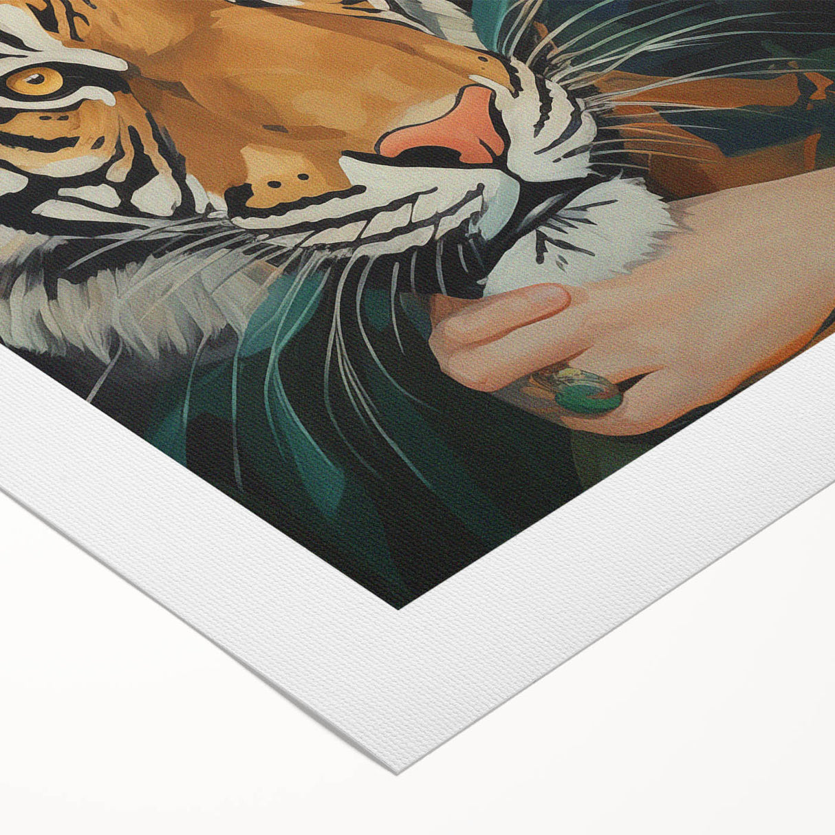 Electric Wall Art: Bold Woman and Tiger - Modern Electric Decor
