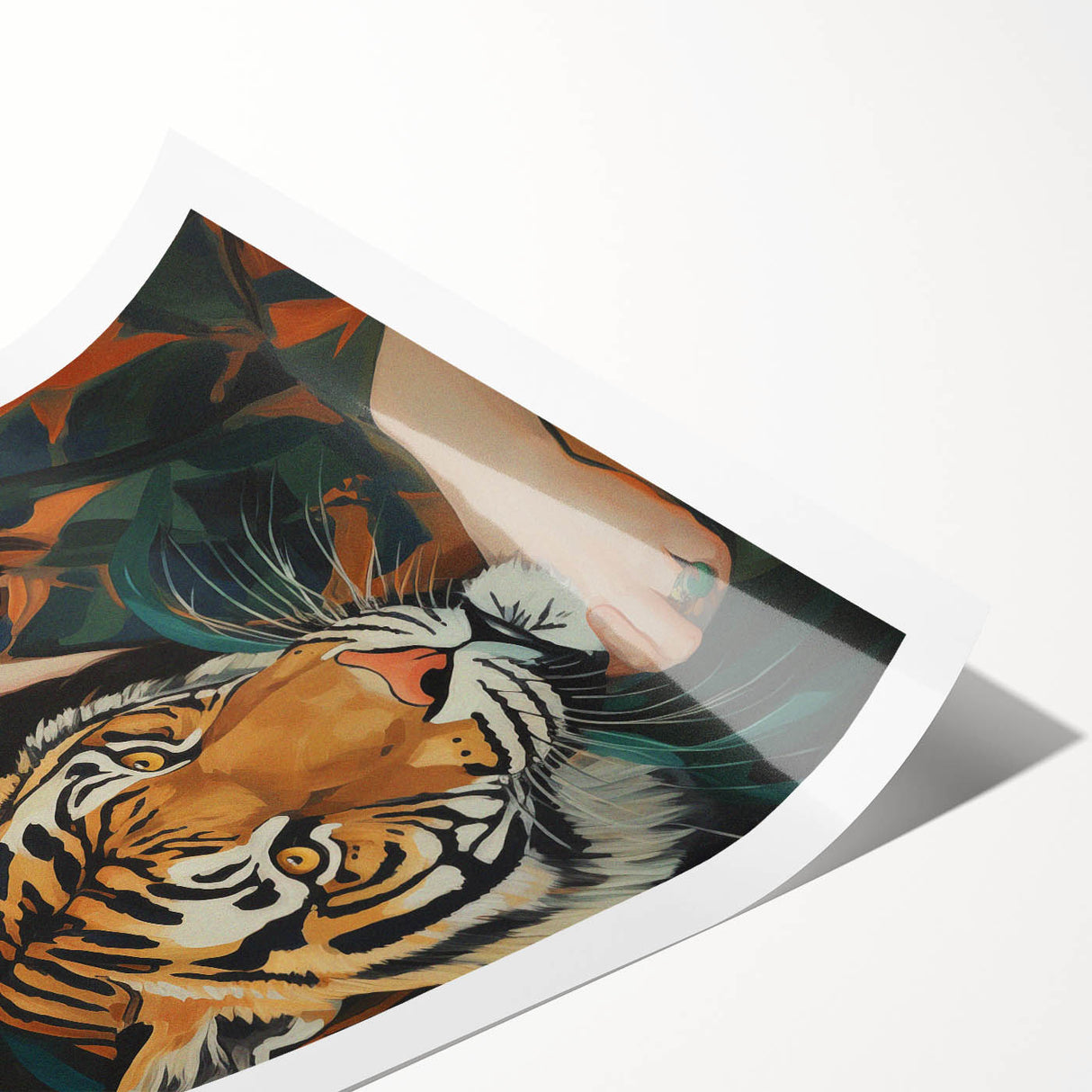 Electric Wall Art: Bold Woman and Tiger - Modern Electric Decor