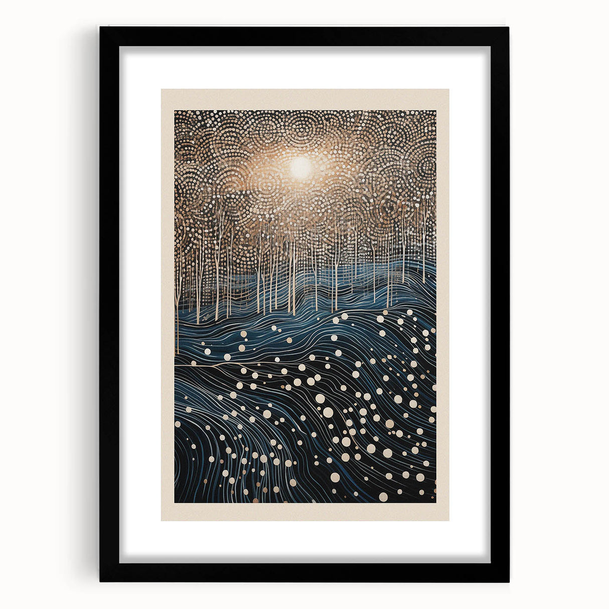 Electric Wall Art: Abstract Night Forest - Modern Electric Decor