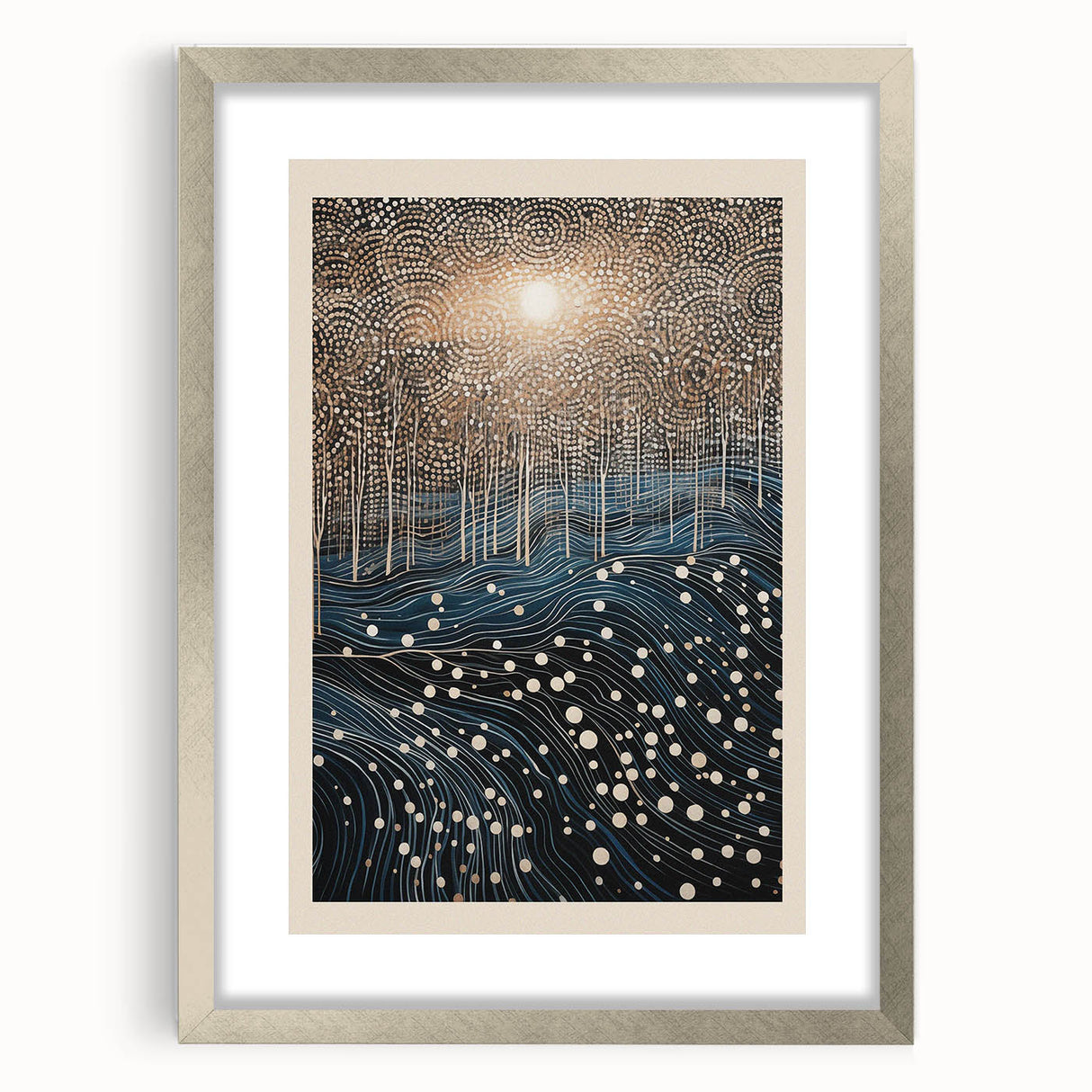 Electric Wall Art: Abstract Night Forest - Modern Electric Decor