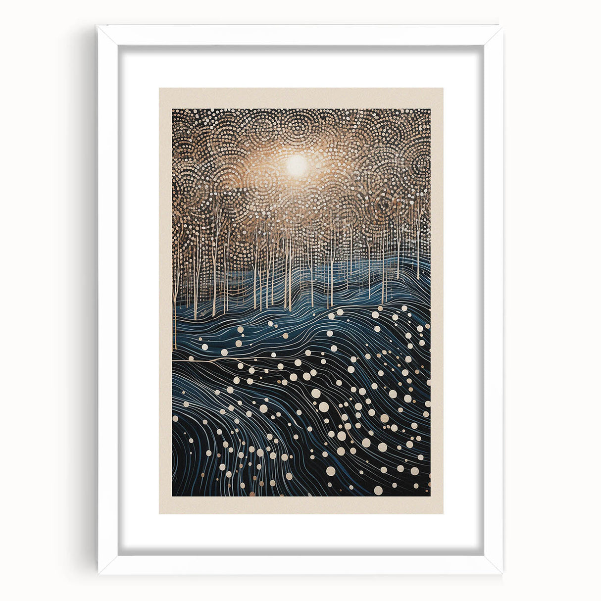 Electric Wall Art: Abstract Night Forest - Modern Electric Decor