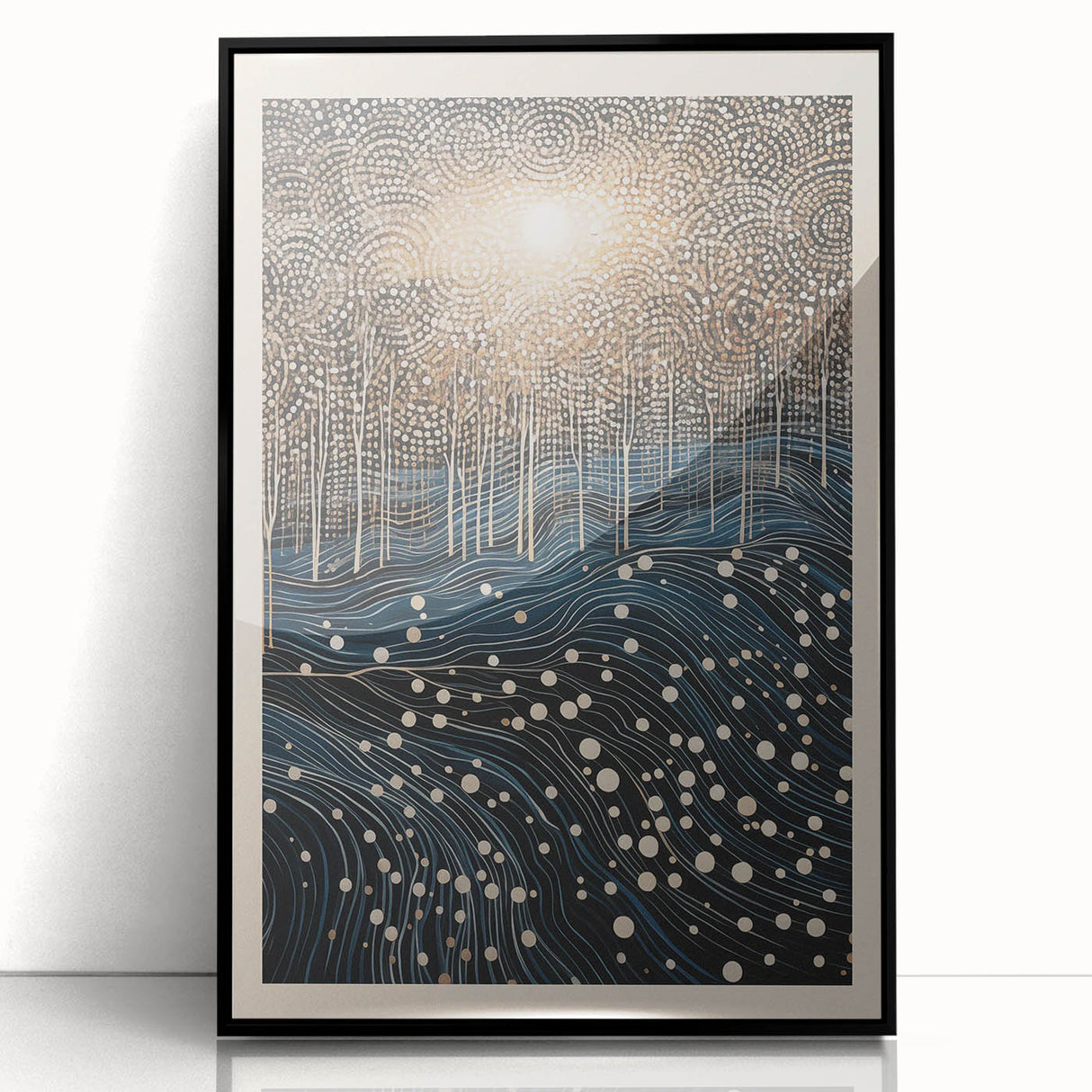Electric Wall Art: Abstract Night Forest - Modern Electric Decor