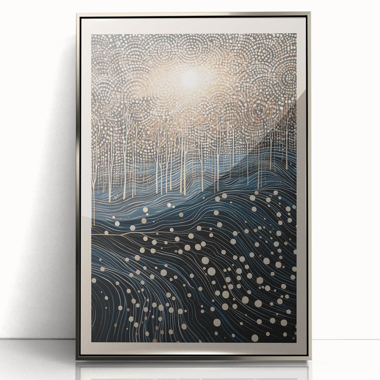 Electric Wall Art: Abstract Night Forest - Modern Electric Decor