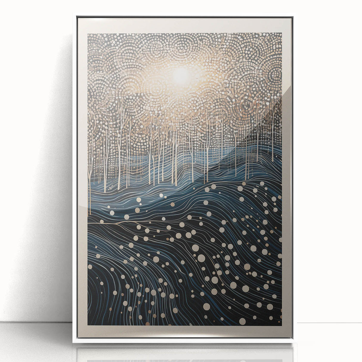 Electric Wall Art: Abstract Night Forest - Modern Electric Decor