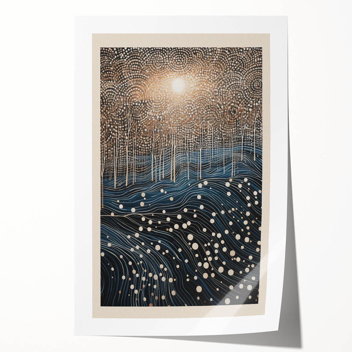 Electric Wall Art: Abstract Night Forest - Modern Electric Decor