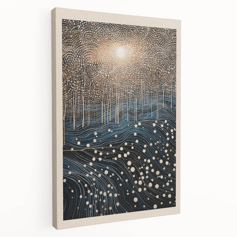 Electric Wall Art: Abstract Night Forest - Modern Electric Decor