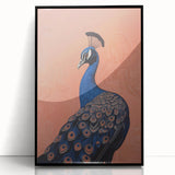 Elegant Electric Peacock Canvas - Modern Vibrant Wall Art Decor