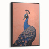 Elegant Electric Peacock Canvas - Modern Vibrant Wall Art Decor