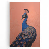 Elegant Electric Peacock Canvas - Modern Vibrant Wall Art Decor