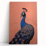 Elegant Electric Peacock Canvas - Modern Vibrant Wall Art Decor