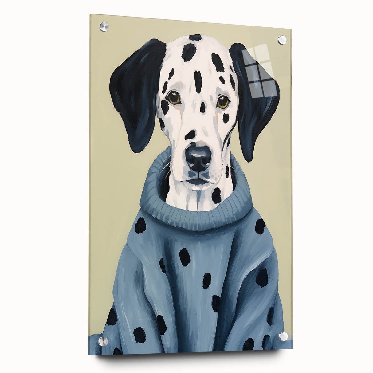 Electric Wall Art: Dalmatian in Cozy Sweater - Modern Electric Decor