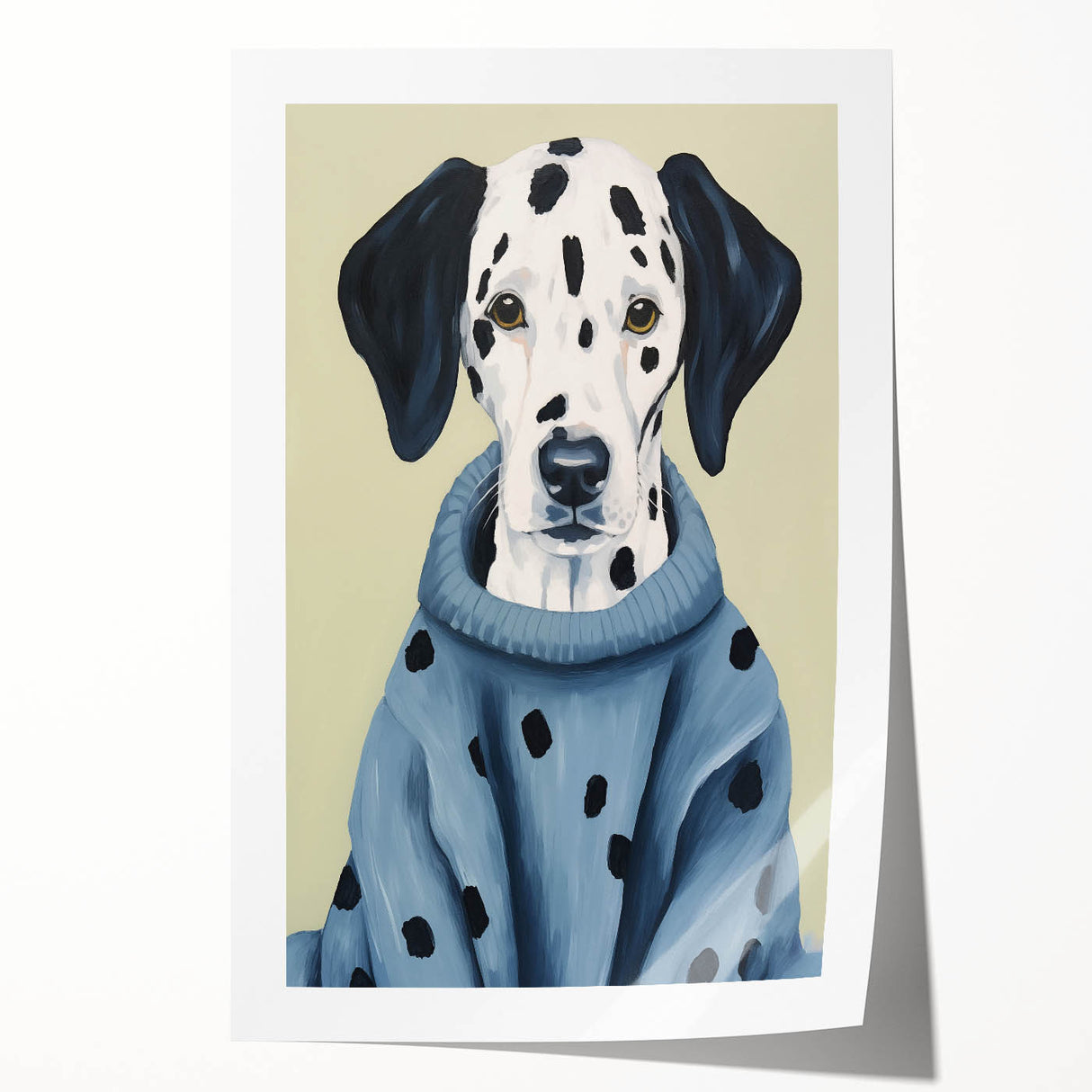 Electric Wall Art: Dalmatian in Cozy Sweater - Modern Electric Decor