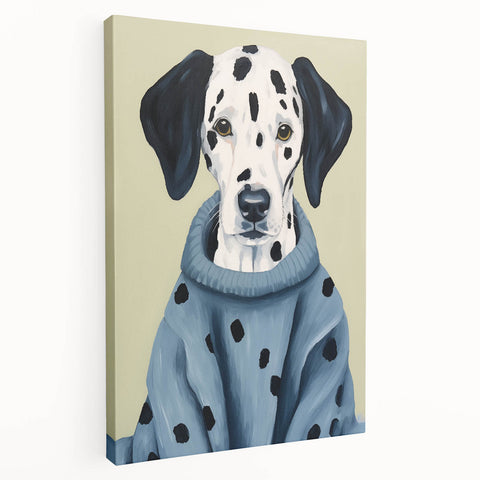 Electric Wall Art: Dalmatian in Cozy Sweater - Modern Electric Decor