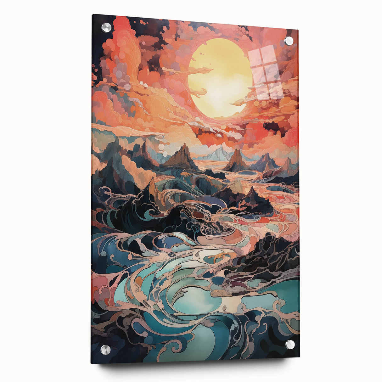 Electric Wall Art: Dreamlike Sunrise Landscape - Modern Electric Decor