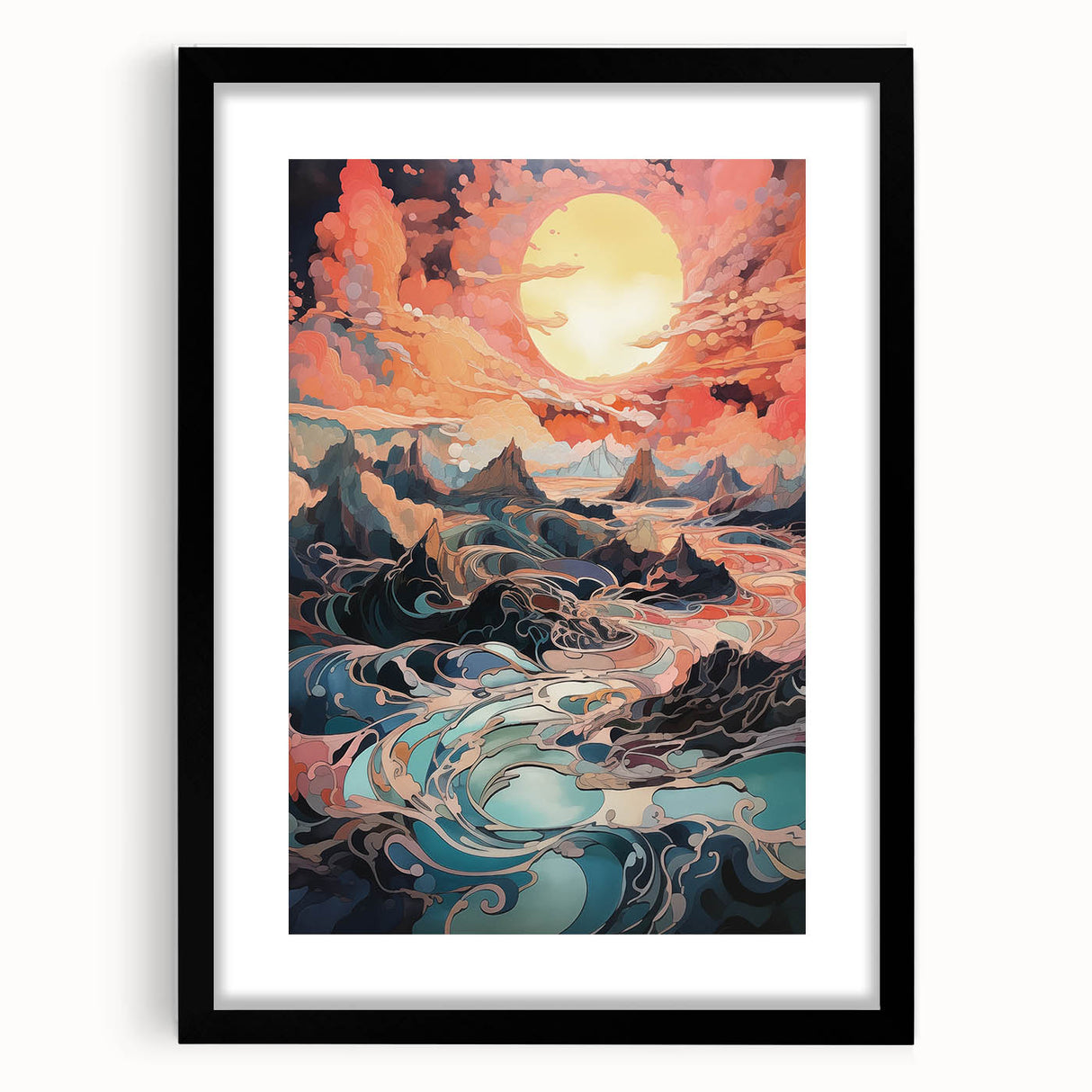 Electric Wall Art: Dreamlike Sunrise Landscape - Modern Electric Decor