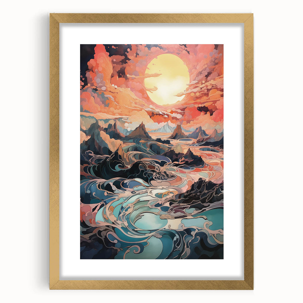 Electric Wall Art: Dreamlike Sunrise Landscape - Modern Electric Decor