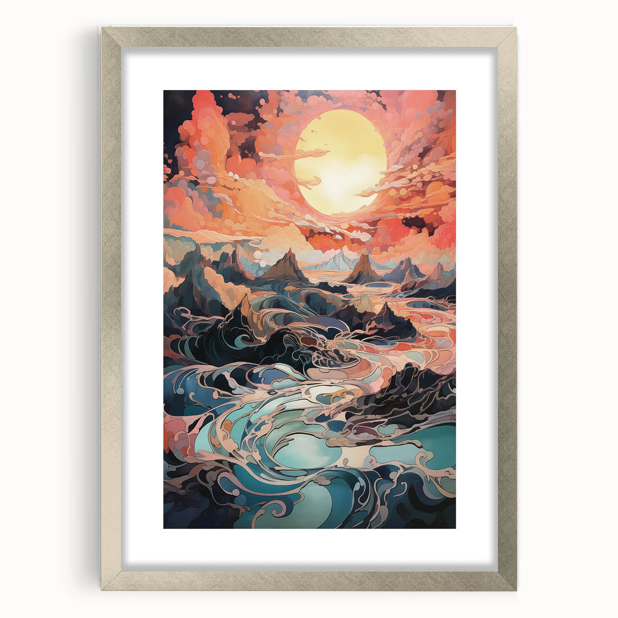Electric Wall Art: Dreamlike Sunrise Landscape - Modern Electric Decor