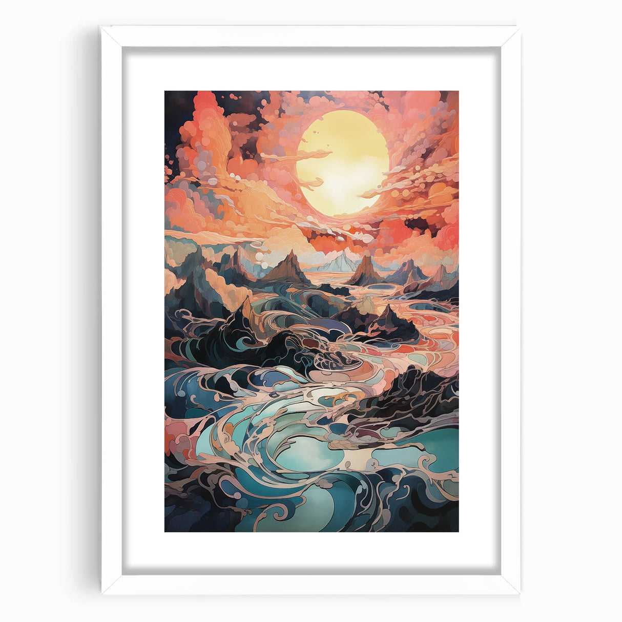 Electric Wall Art: Dreamlike Sunrise Landscape - Modern Electric Decor