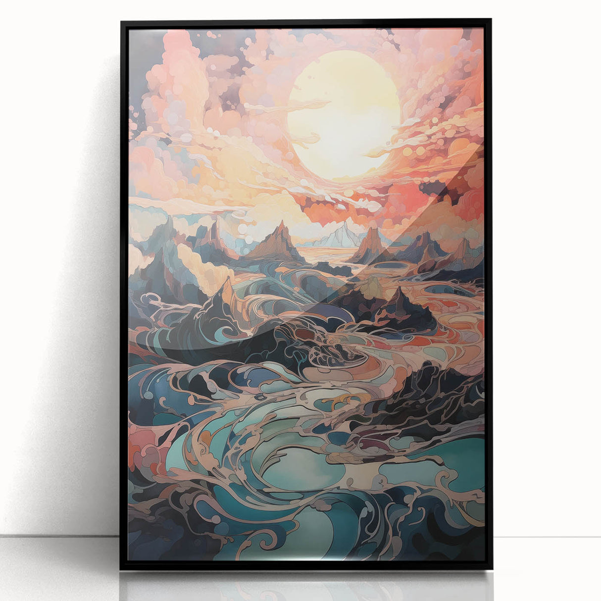 Electric Wall Art: Dreamlike Sunrise Landscape - Modern Electric Decor