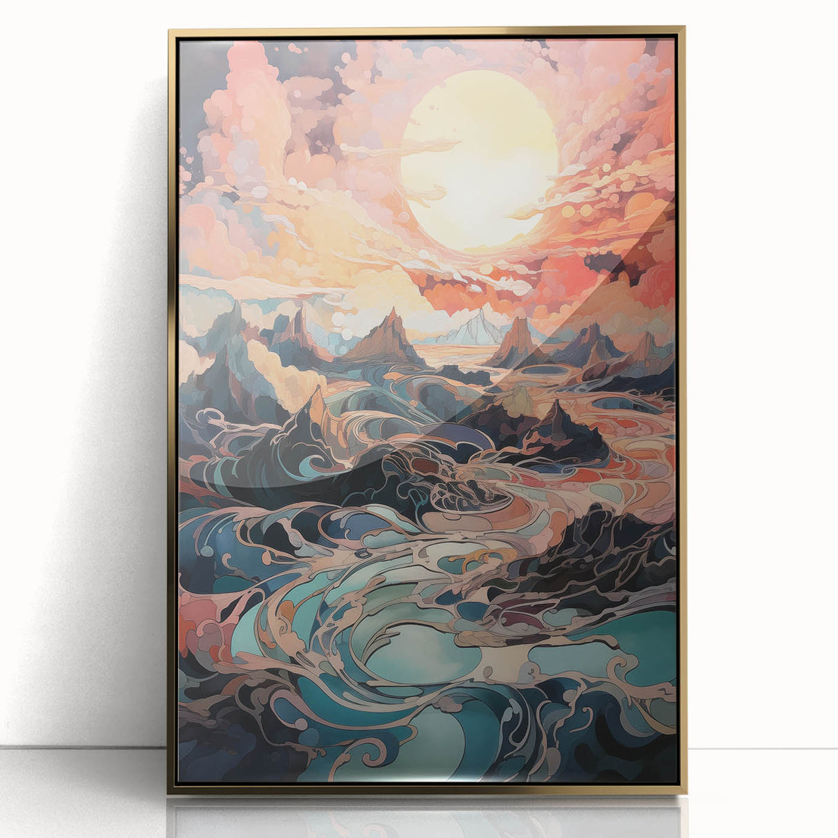 Electric Wall Art: Dreamlike Sunrise Landscape - Modern Electric Decor