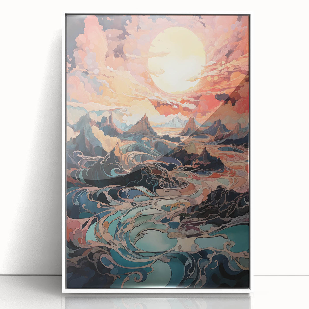 Electric Wall Art: Dreamlike Sunrise Landscape - Modern Electric Decor