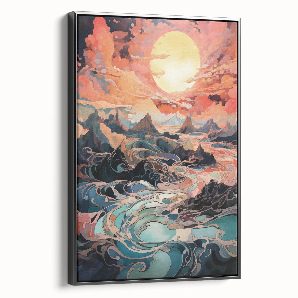 Electric Wall Art: Dreamlike Sunrise Landscape - Modern Electric Decor