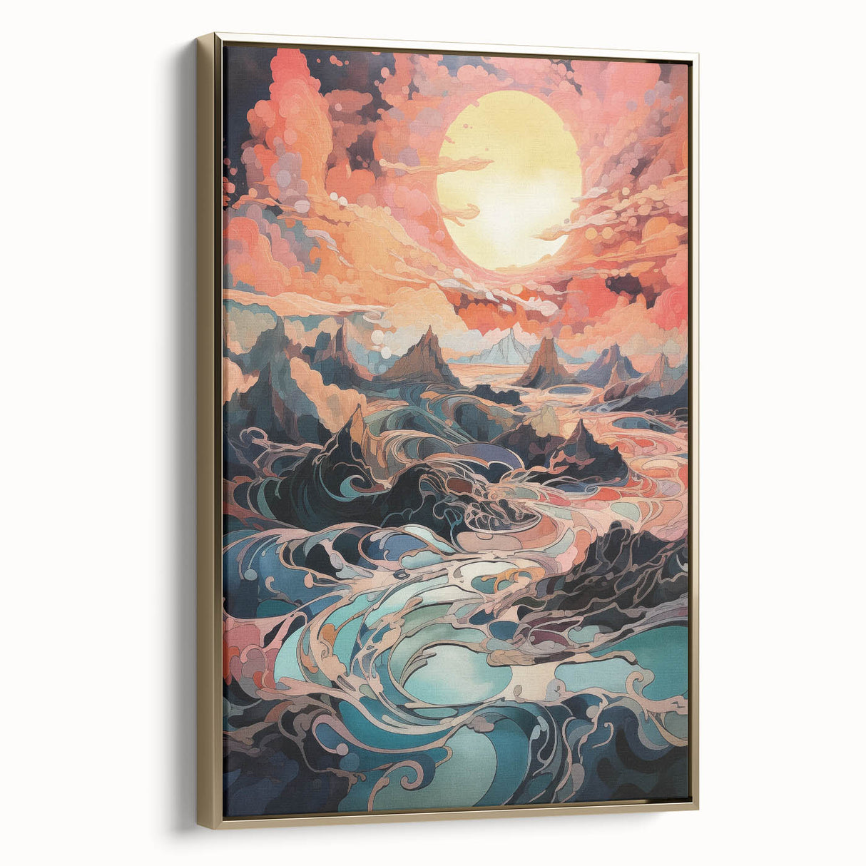 Electric Wall Art: Dreamlike Sunrise Landscape - Modern Electric Decor