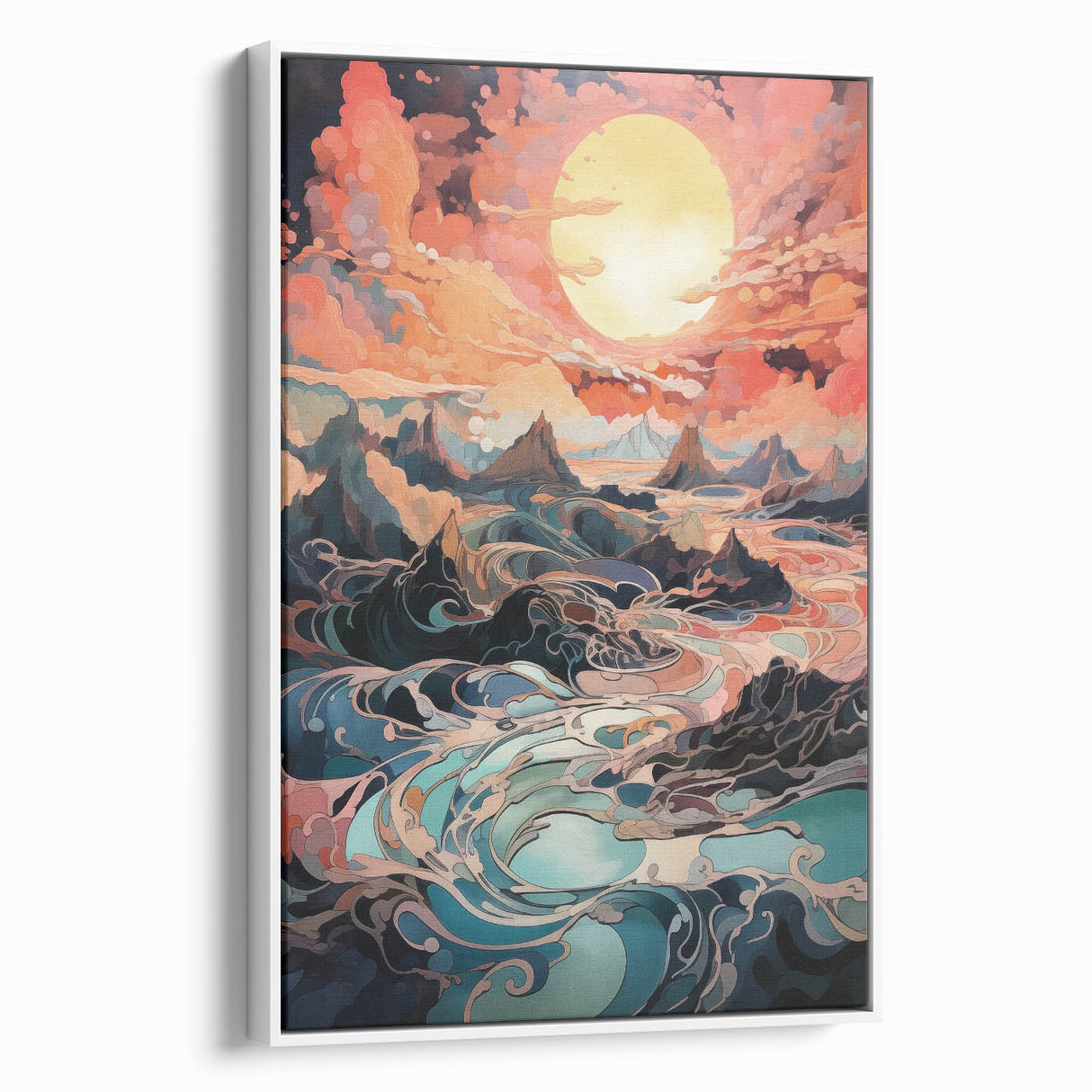 Electric Wall Art: Dreamlike Sunrise Landscape - Modern Electric Decor