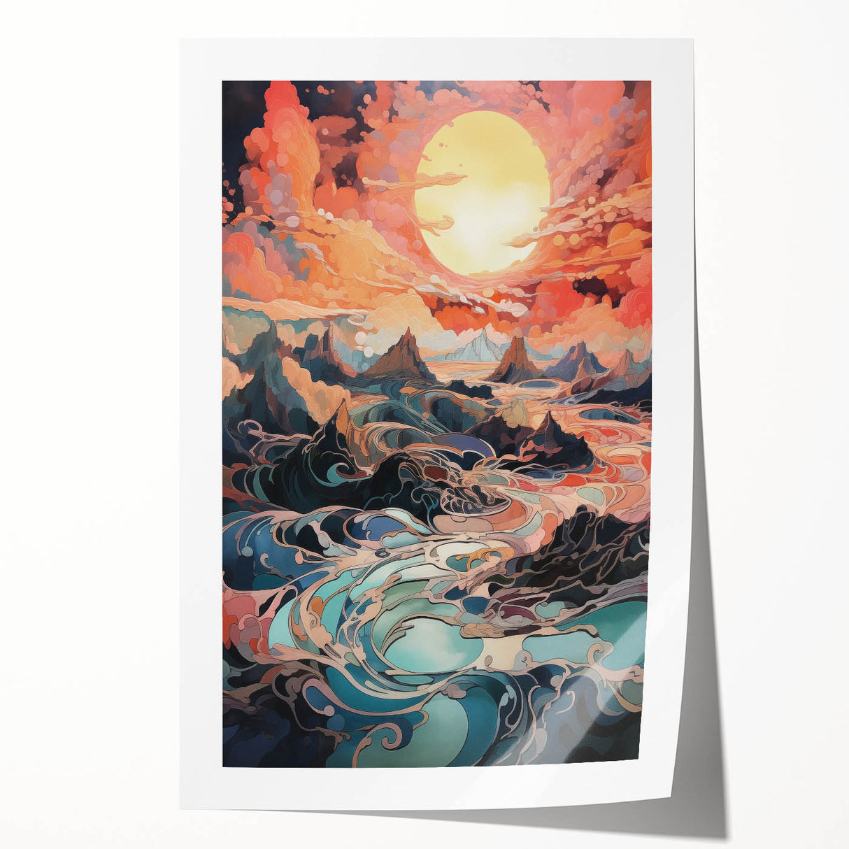 Electric Wall Art: Dreamlike Sunrise Landscape - Modern Electric Decor