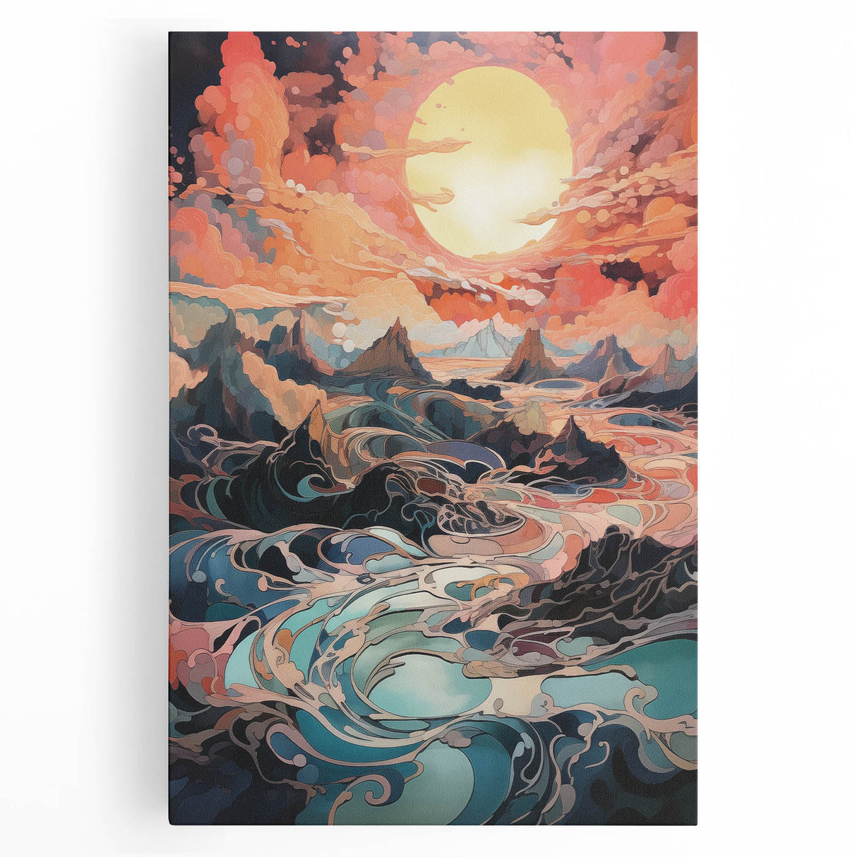 Electric Wall Art: Dreamlike Sunrise Landscape - Modern Electric Decor