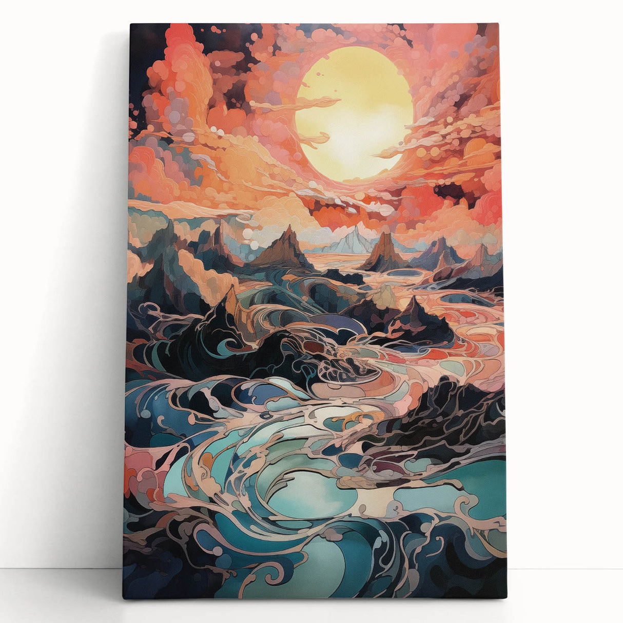 Electric Wall Art: Dreamlike Sunrise Landscape - Modern Electric Decor