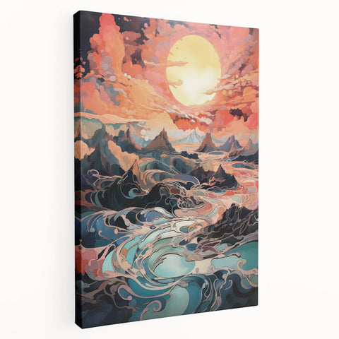 Electric Wall Art: Dreamlike Sunrise Landscape - Modern Electric Decor