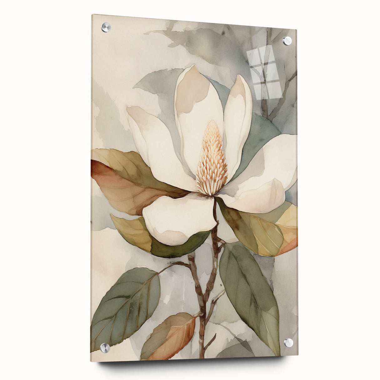 Electric Wall Art: Serene Magnolia Blossom - Modern Electric Decor