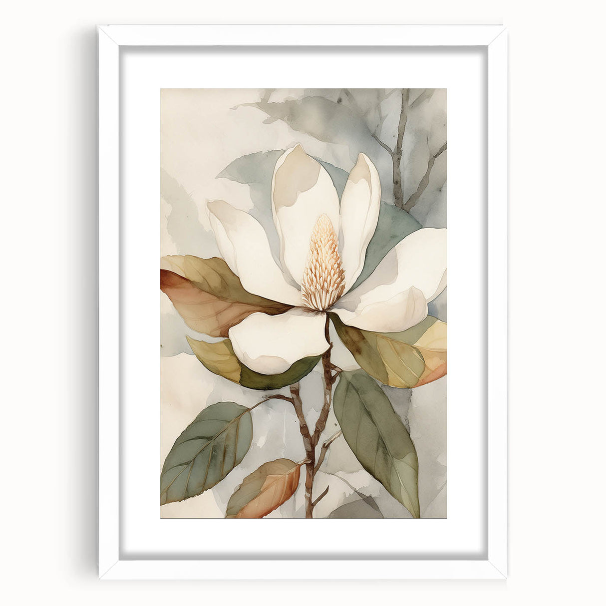 Electric Wall Art: Serene Magnolia Blossom - Modern Electric Decor