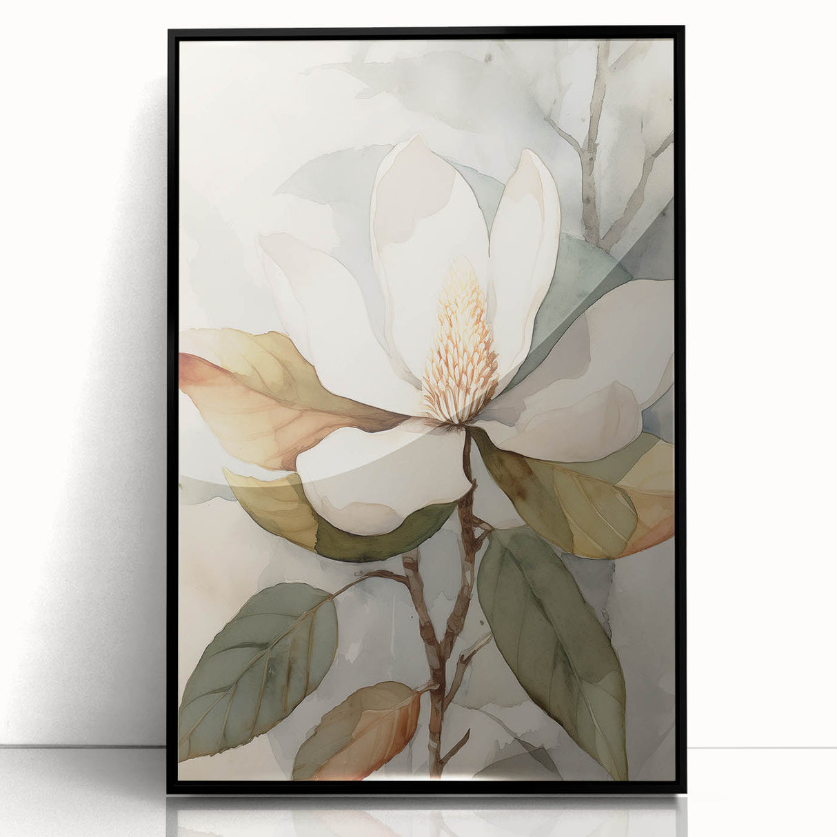 Electric Wall Art: Serene Magnolia Blossom - Modern Electric Decor